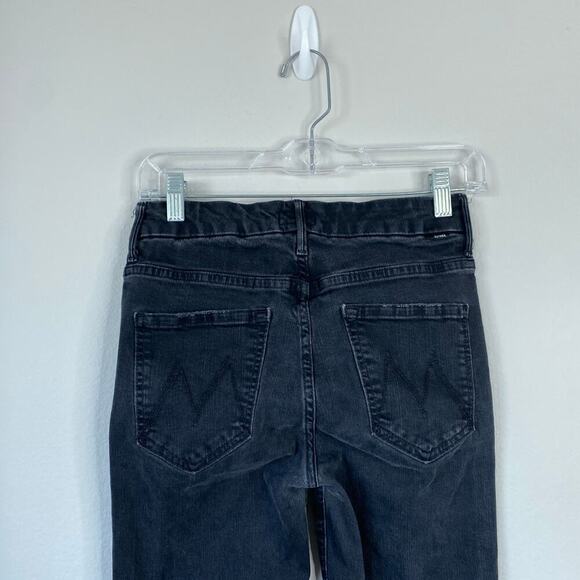 MOTHER The Pixie Ankle Fray Jeans in Not Guilty Washed Black Size 27 Button Fly - Picture 9 of 14